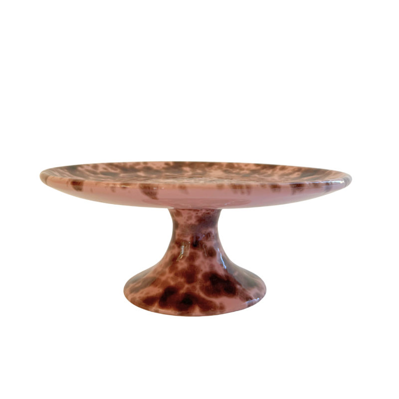 Splatter Cake Stand - Pink/Brown