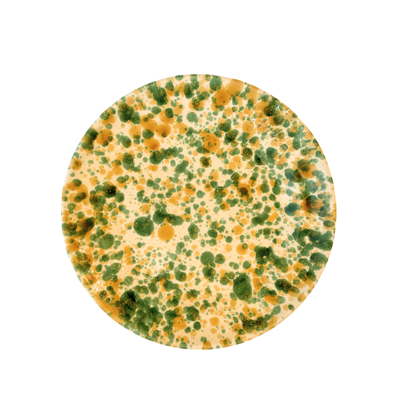Splatter Dinner Plates - Yellow/Green