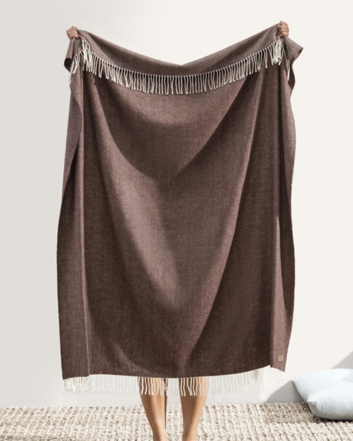 Chocolate Herringbone Throw