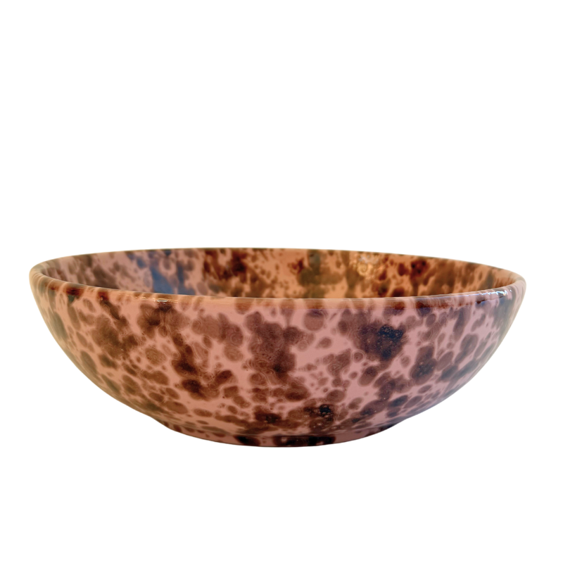 Splatter Serving Bowl - Pink/Brown