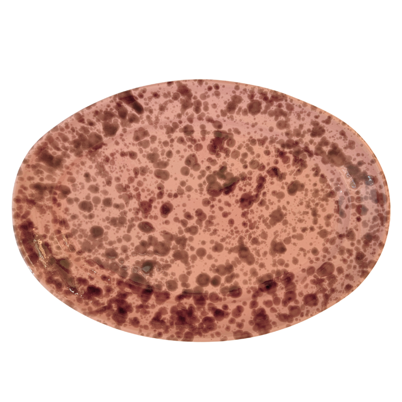 Splatter Serving Platter - Pink/Brown