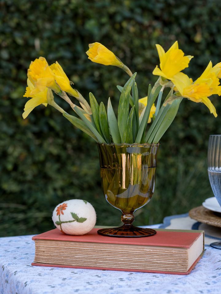Amber Waves Footed Vase
