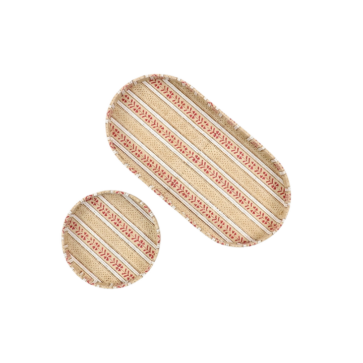Floral Stripe Desk Tray Set - Mousse