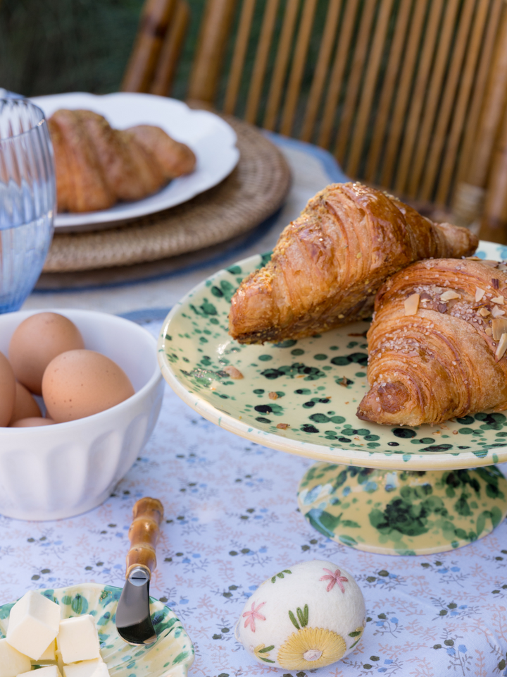 Splatter Cake Stand - Yellow/Green