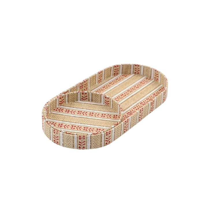 Floral Stripe Desk Tray Set - Mousse