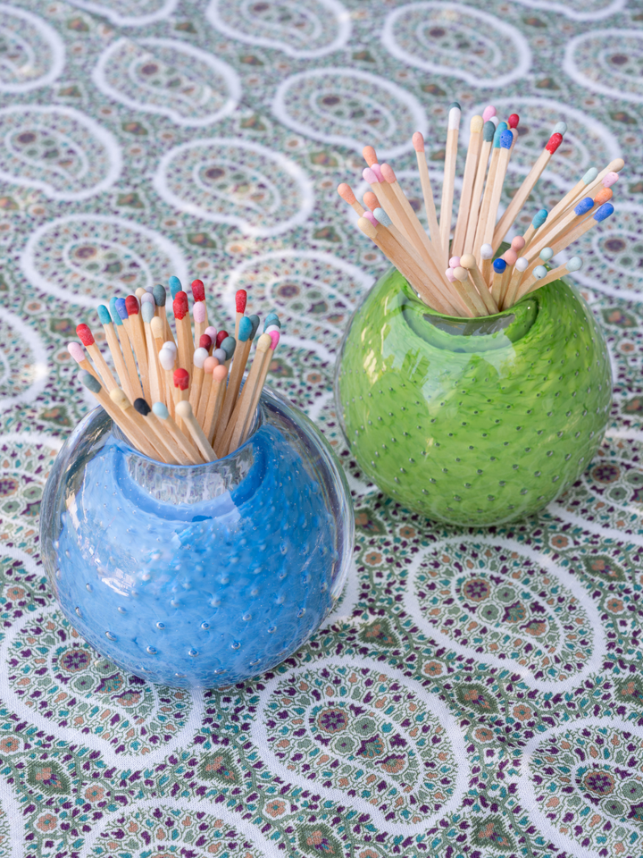 Blue Glass Match Strike