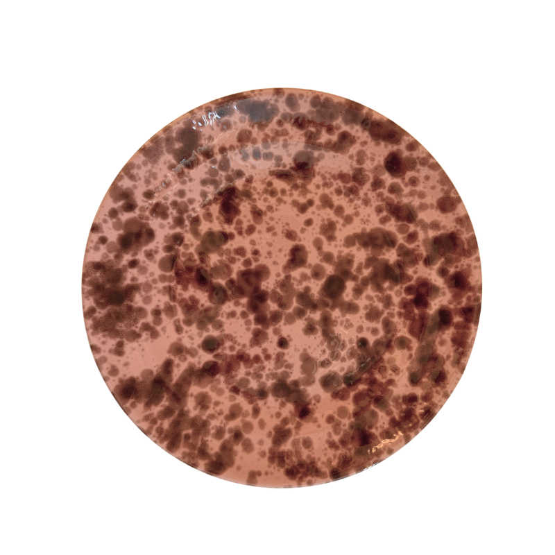 Splatter Dinner Plates - Pink/Brown