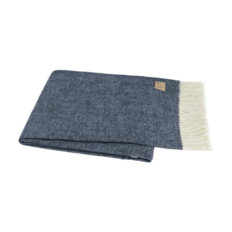 Navy Italian Herringbone Throw