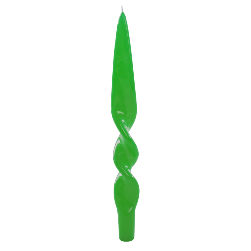Swirl Candles - Kelly Green