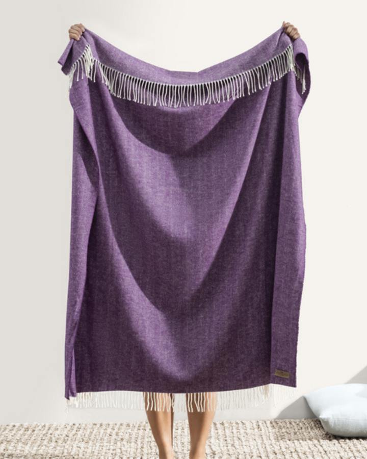Plum Italian Herringbone Throw