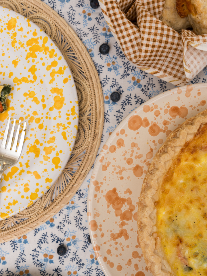 Splatter Cake Stand - Ivory/Tan