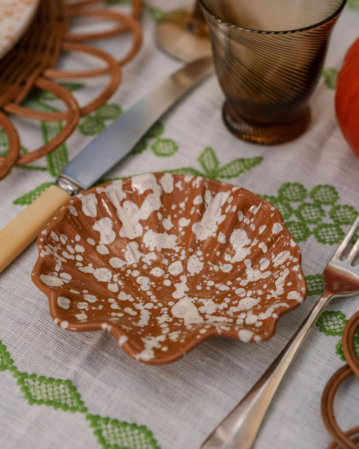 Splatter Coquillage Dish - Terracota/Cream