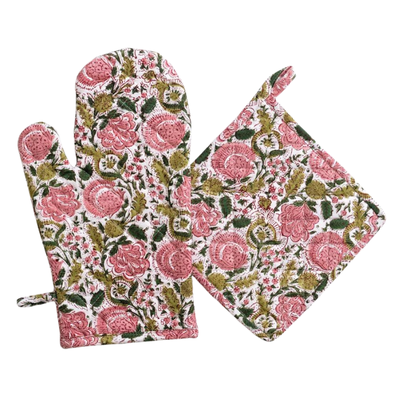 Bohemian Floral Oven Mitts