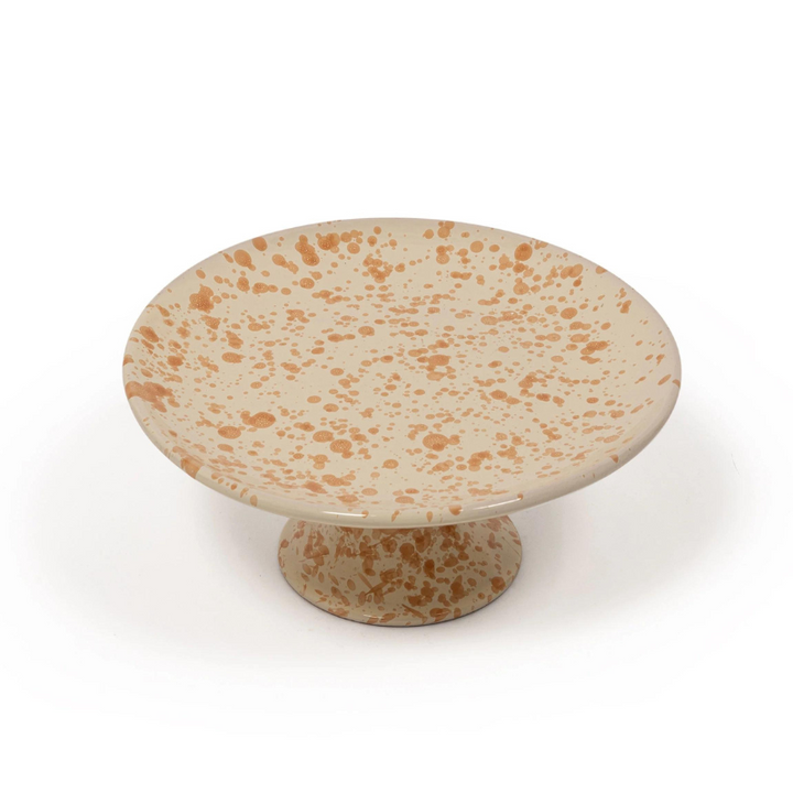 Splatter Cake Stand - Ivory/Tan