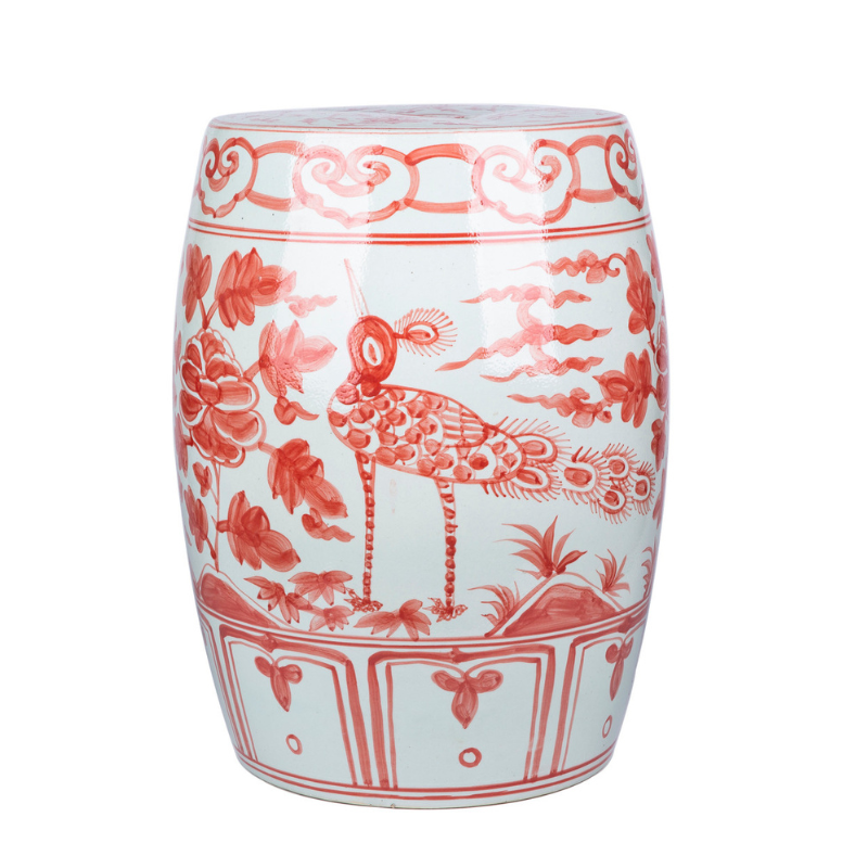 Coral Bird Garden Stool Hummingbird Home Co