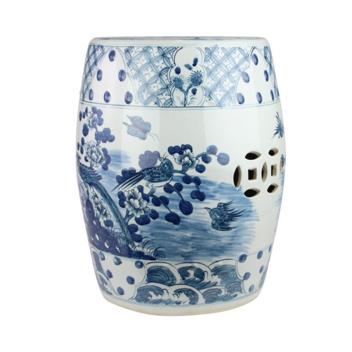 Village Flowers Garden Stool