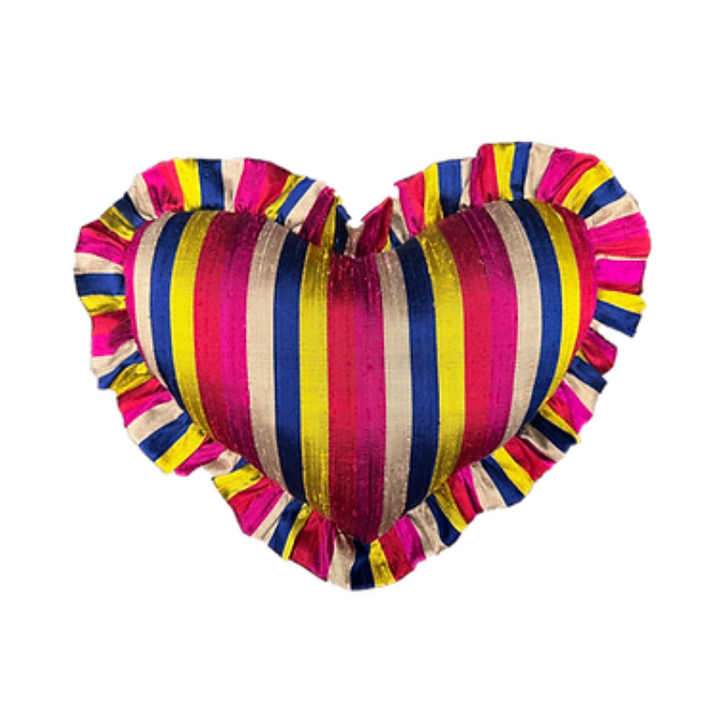 Medium Heart Pillow Multi Stripe