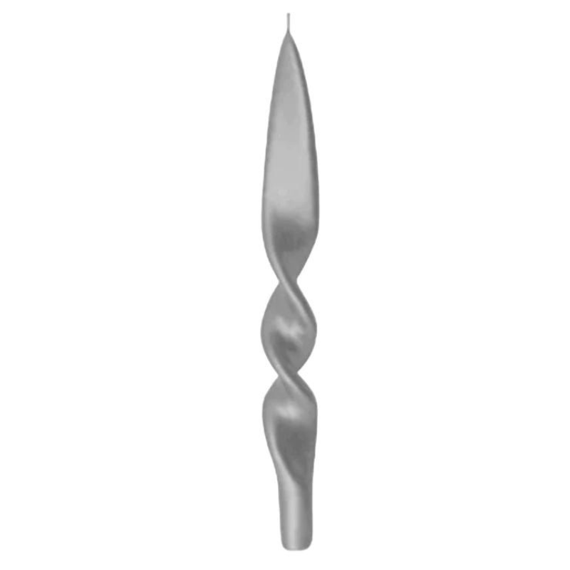 Swirl Candles - Silver