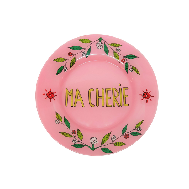 Hand-Painted Ma Cherie Plate