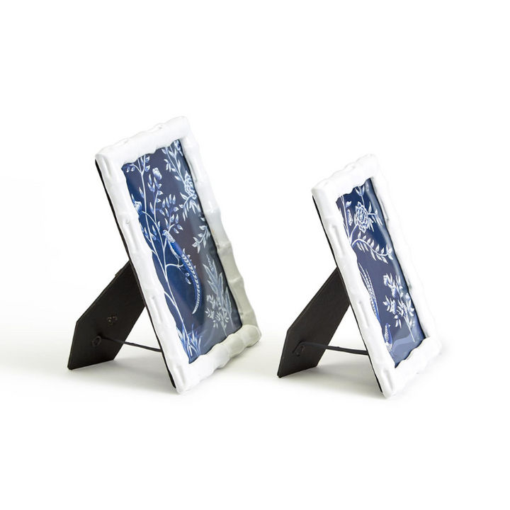 Glossy White Bamboo Photo Frame