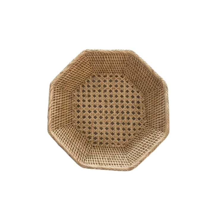 Small Octagonal Rattan Tray