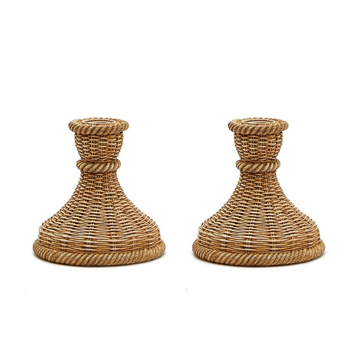 Basket Weave Candlestick Holders