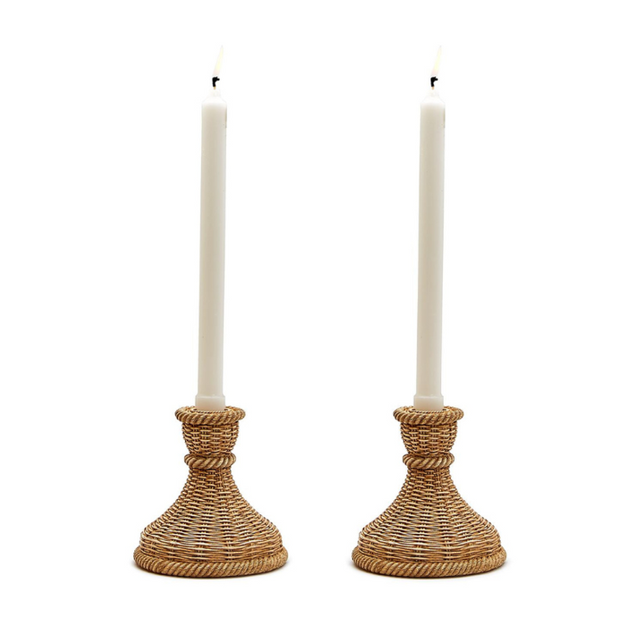 Basket Weave Candlestick Holders