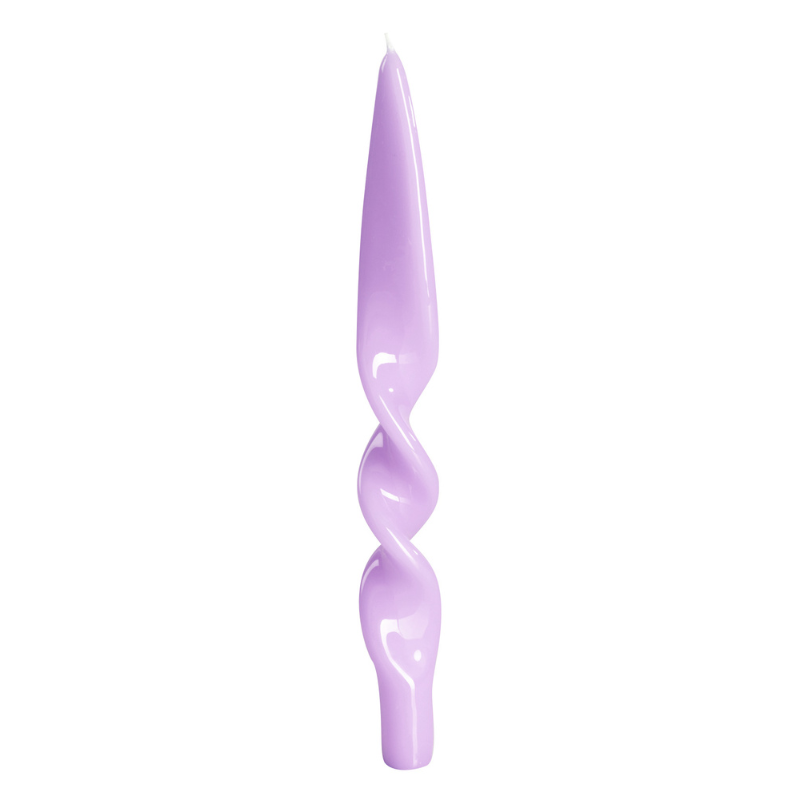 Swirl Candle - Lilac - Set of 2