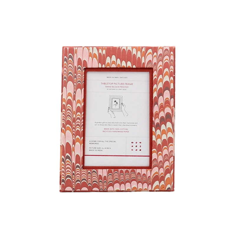 Marbled Photo Frame - Red