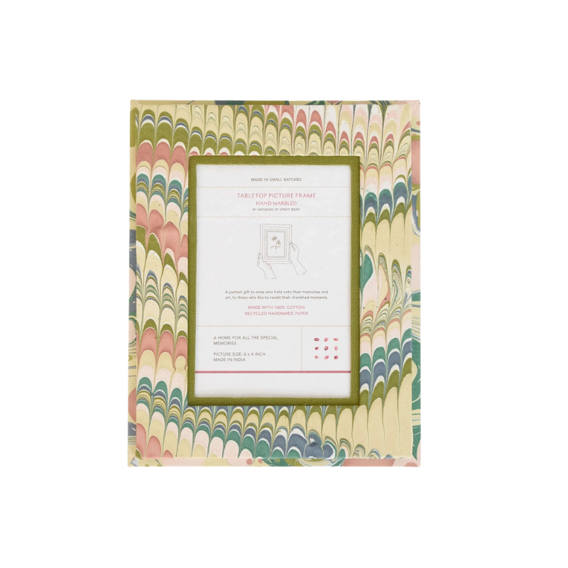 Marbled Photo Frame - Moss