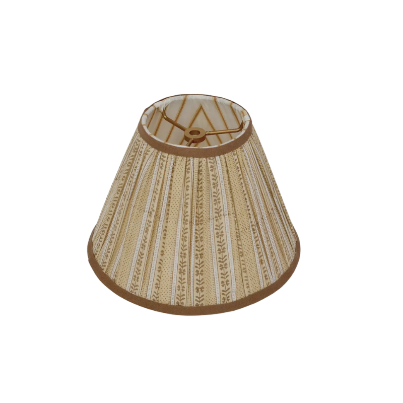Pleated Lampshade - Floral Stripe - Mousse