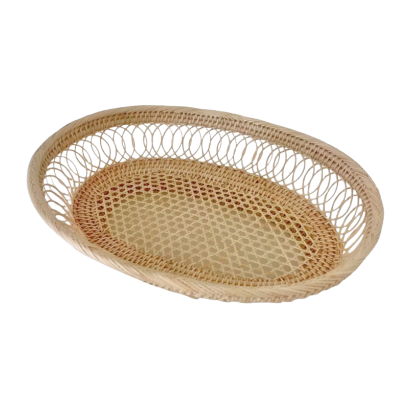 Oval Rattan Tray