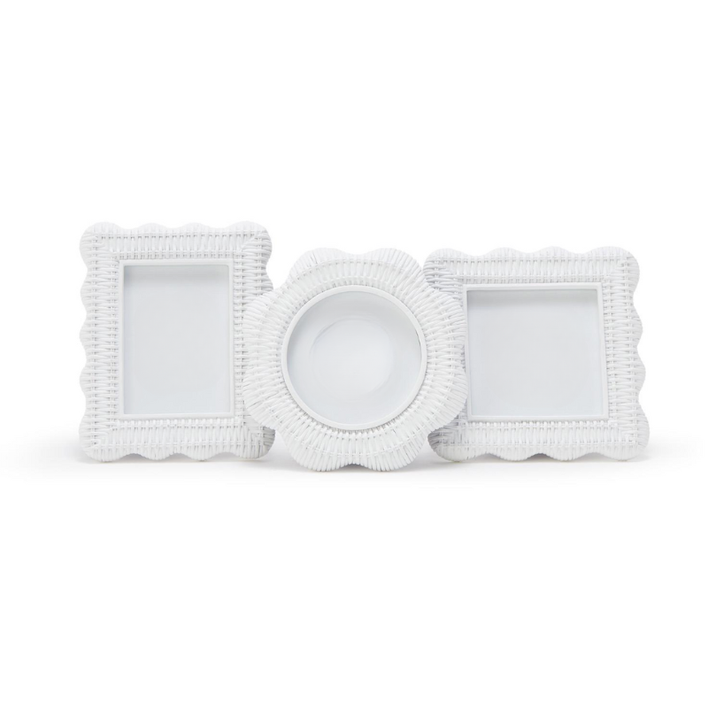 Petite Wicker Frames - White