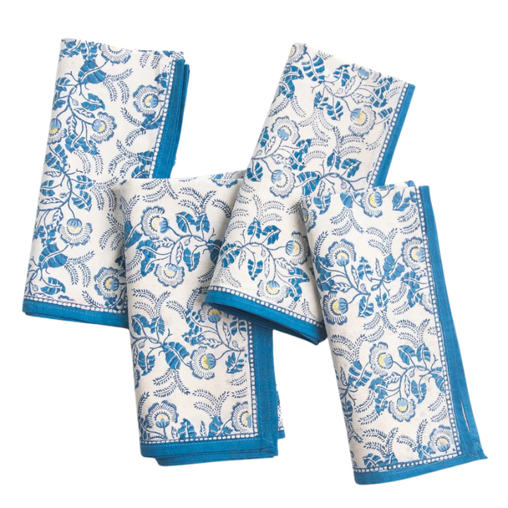 Gardenia Vine Napkins - Blue