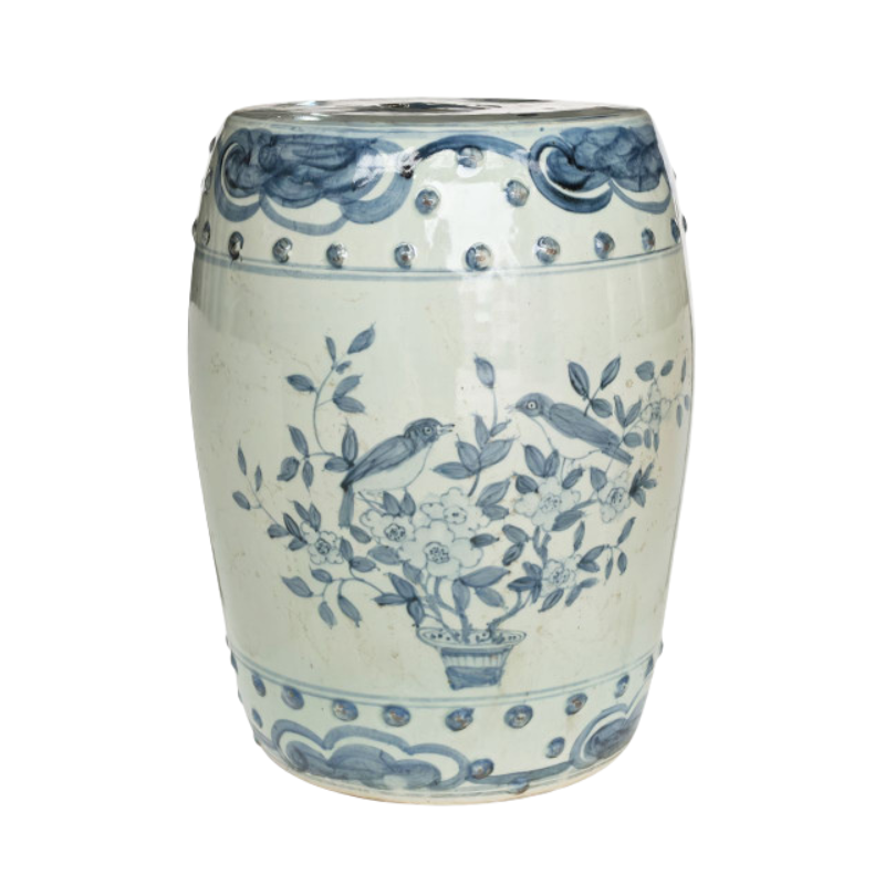 English Garden Porcelain Garden Stool