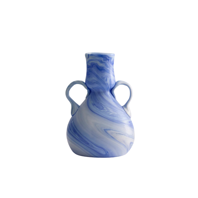 Marbled Amphora Vase - Blue