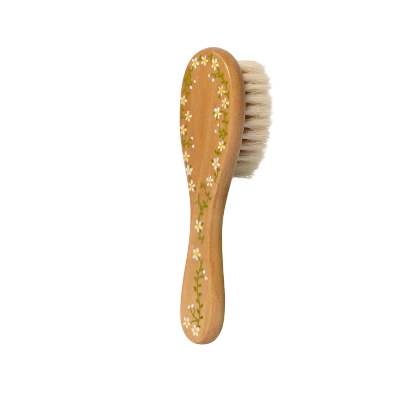 Daisy Wood Baby Hairbrush