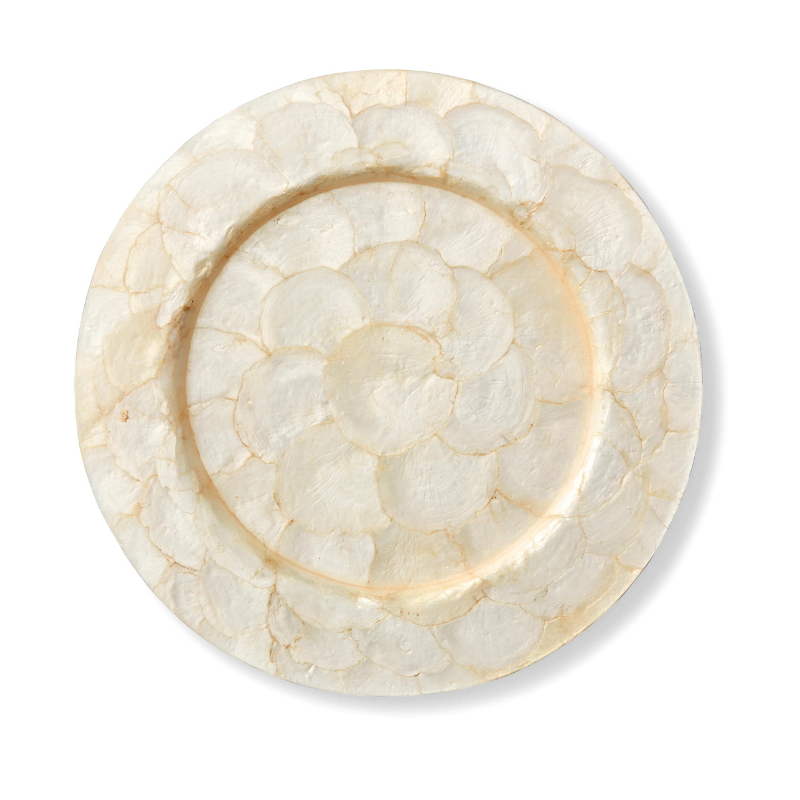 Capiz Shell Chargers - White