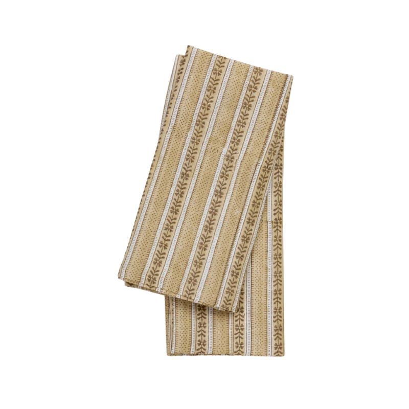 Floral Stripe Napkins - Mousse