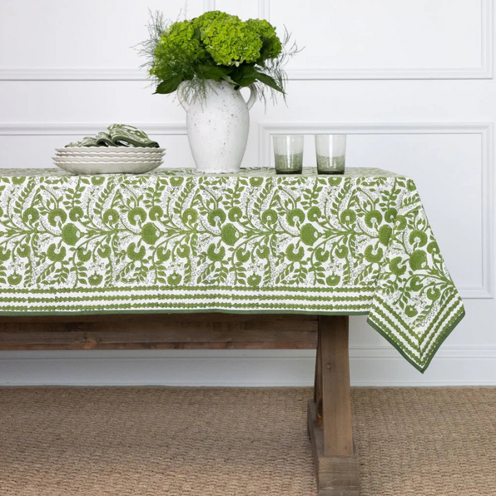 Green Flora Tablecloth