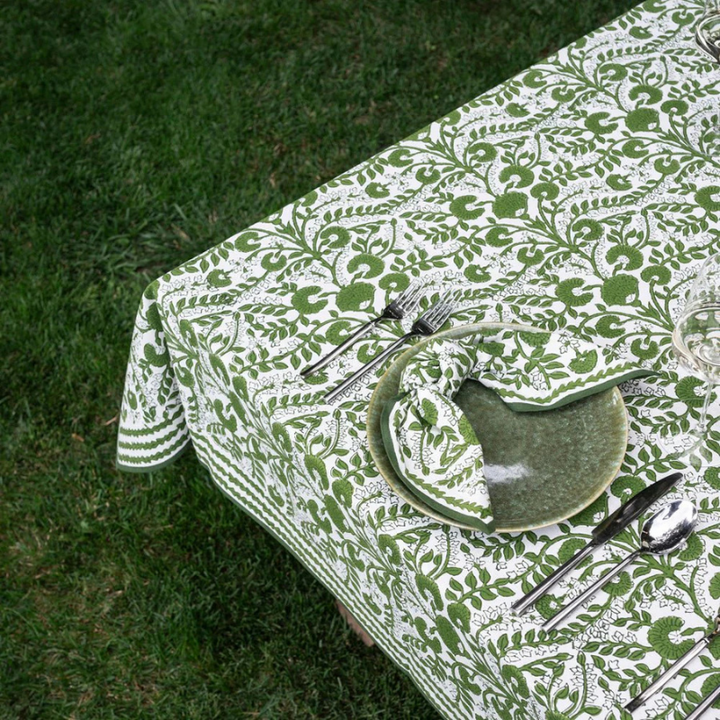 Green Flora Tablecloth