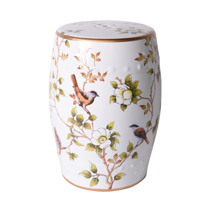 Flowers & Birds Garden Stool