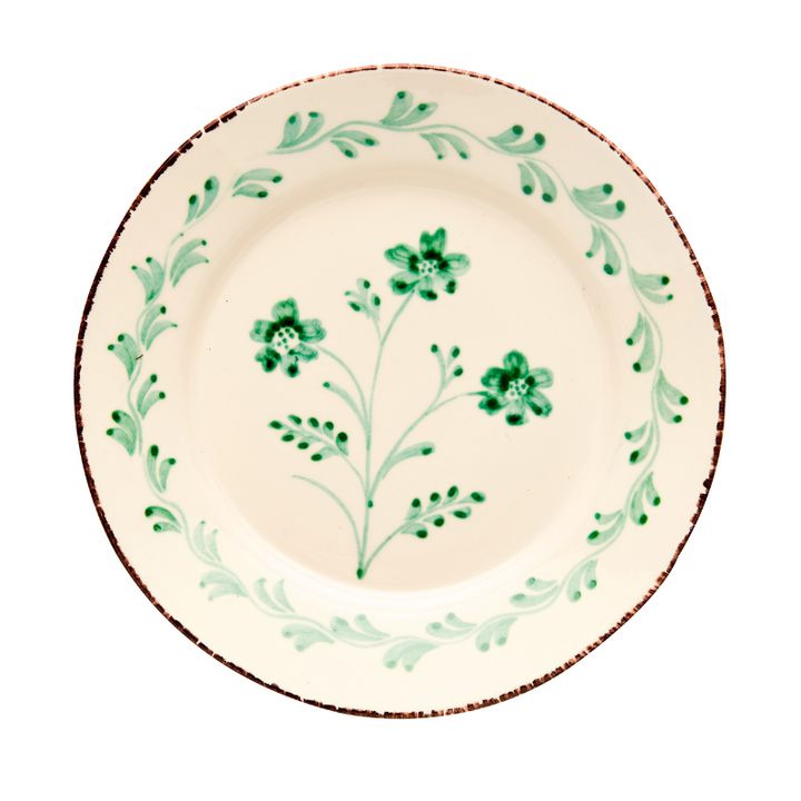 Floral Vine Dinner Plates - Green