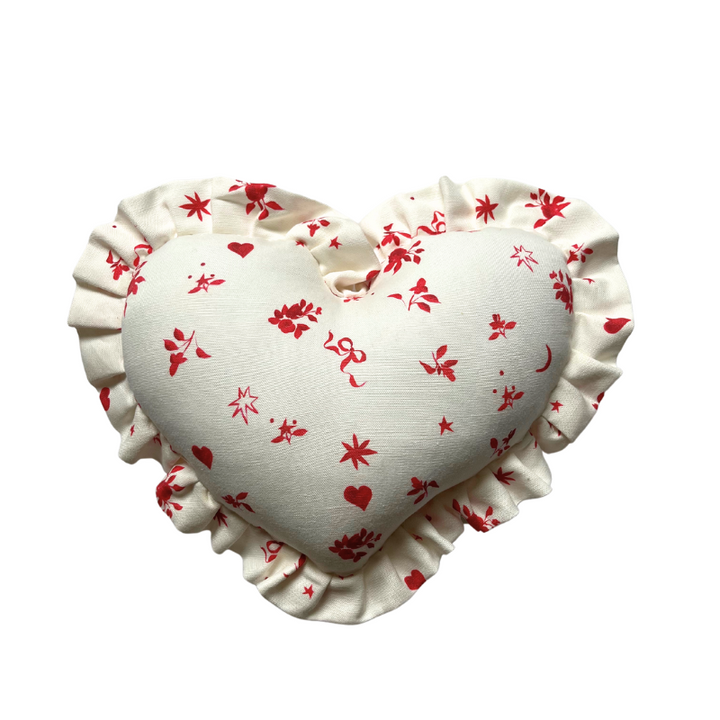 Medium Heart Pillow Red/White