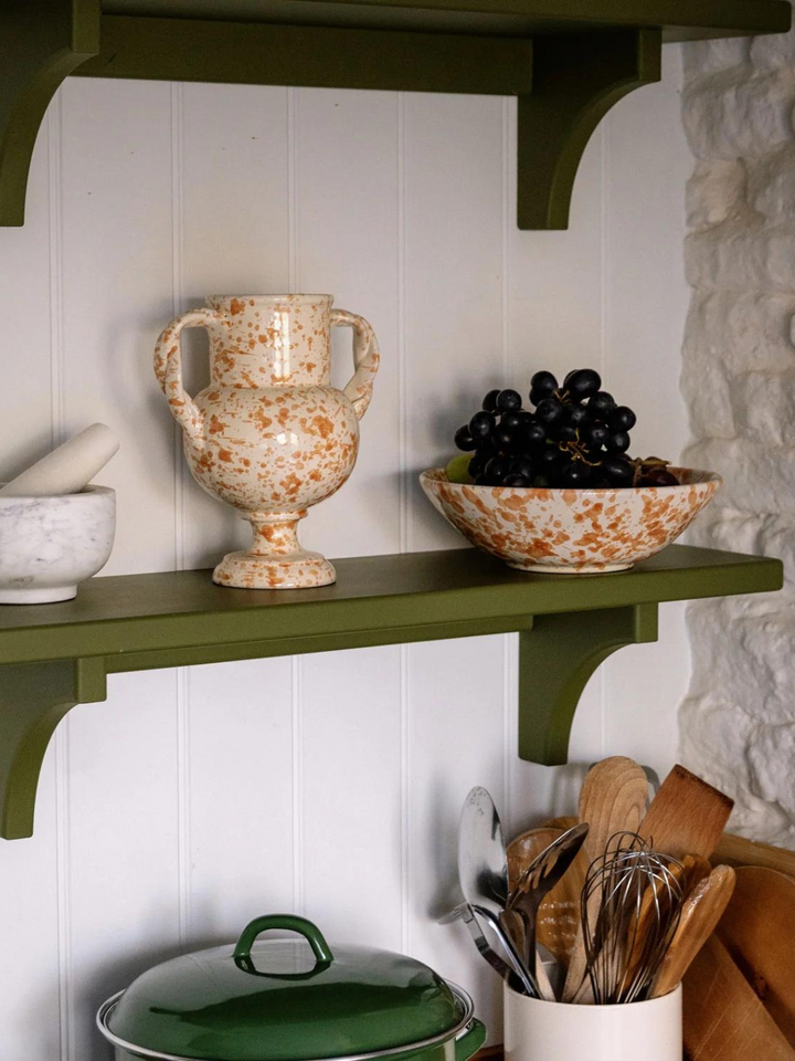 Splatter Verona Vase - Tan/Ivory