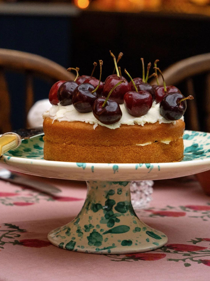Splatter Cake Stand - Yellow/Green
