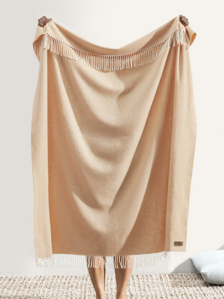 Creamsicle Italian Herringbone Throw