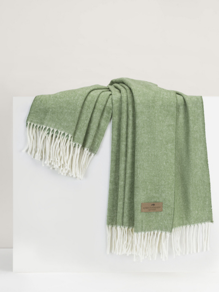 Olive Italian Herringbone Throw