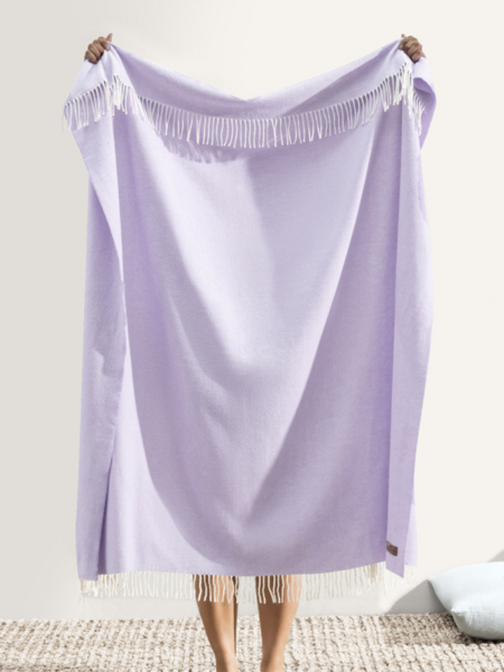 Lilac Italian Herringbone Throw