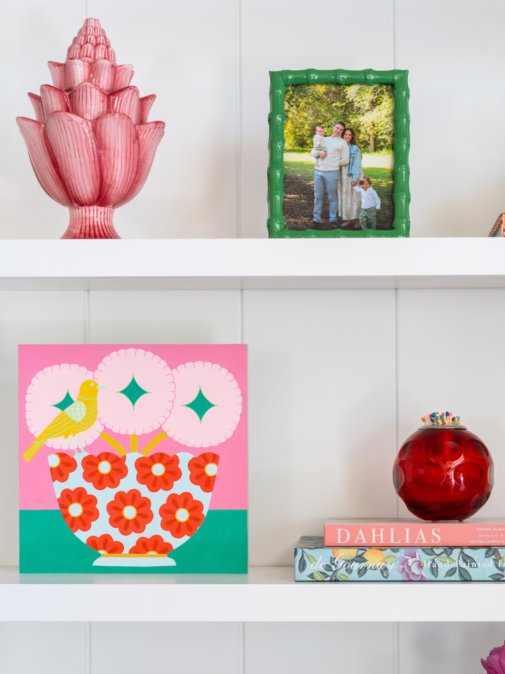 Still Life #25: Pink Blooms in Patterned Vase